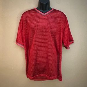 Claudio Nucci Mesh V Neck T Shirt Large Gently worn 100% polyester open mesh